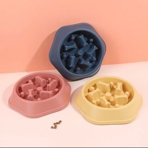 1pc Pet Bone Type Slow Food Bowl Eco-friendly Materials Control Eating Speed